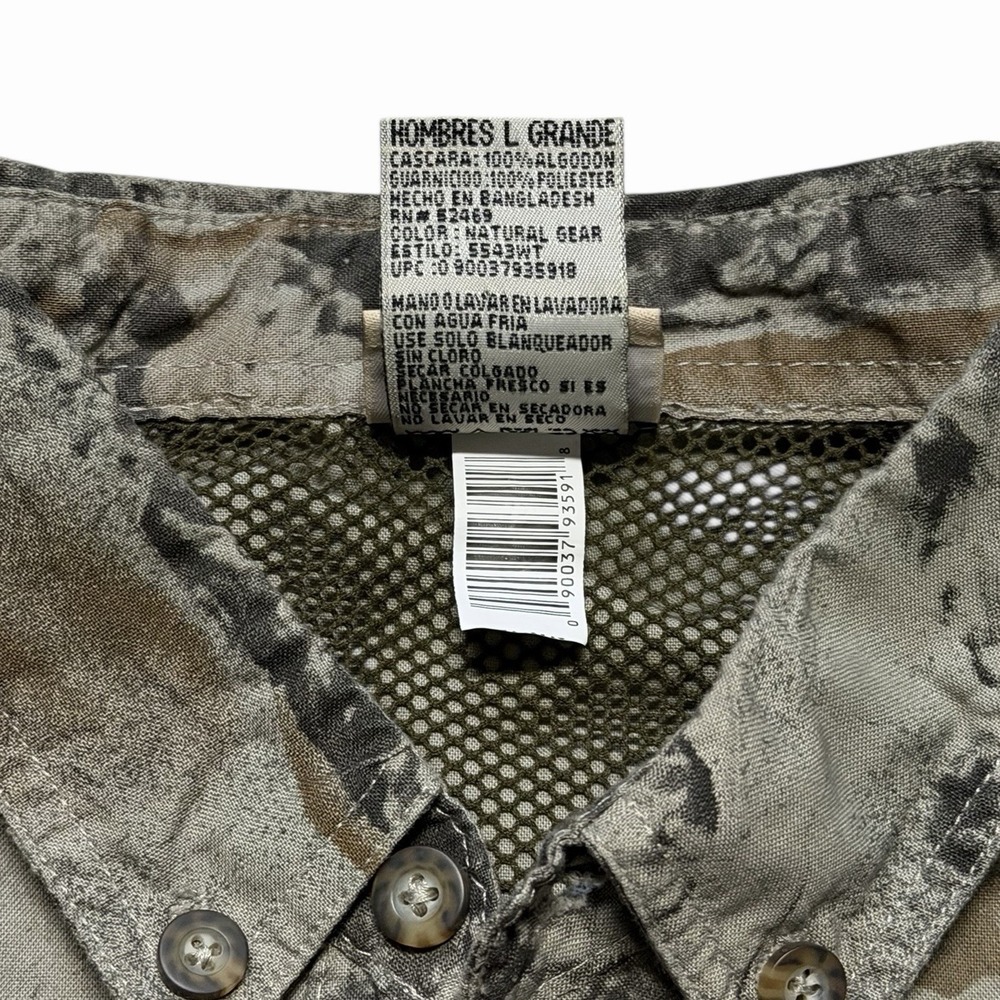 Woolrich Outdoor Guide Long Sleeve Shirt Men's Large Natural Gear Camo Vented - Picture 6 of 12